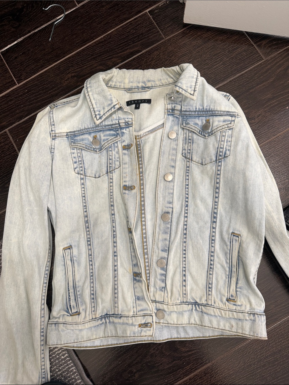 Theory Light Wash Blue Denim Jacket - Women